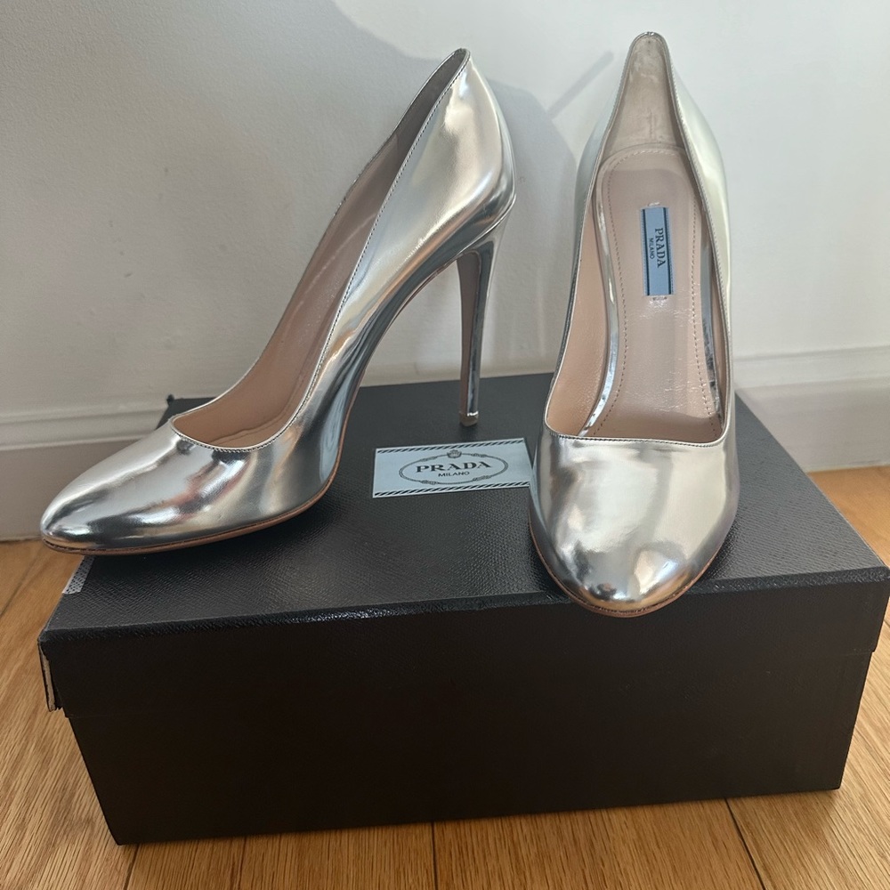 Metallic Prada Pumps (new with box)